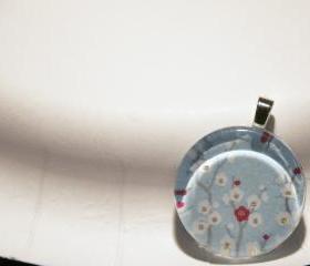 Red Blossom Pendant on Black Cord