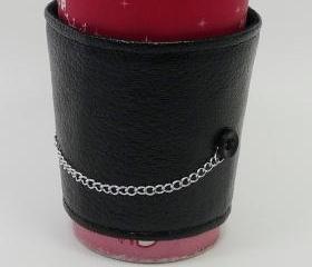 CLEARANCE Coffee Cozy - Faux Leather with Chain