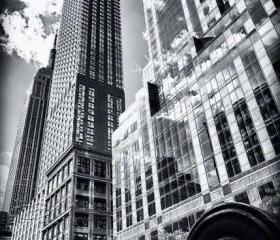 New York City Architecture photo black & white Empire State Bldg skyscrapers 8x12