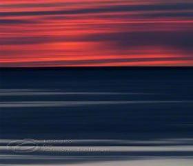 Abstract Photo sunset ocean fine art flaming red gray print 12x18"
