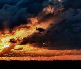 Sunset Photo cloud dramatic flames contrast print 8x12"