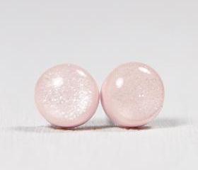 Ballerina Pink Shimmer Studs - Post Earrings - Stud Posts Earrings - Polymer Clay Jewelry