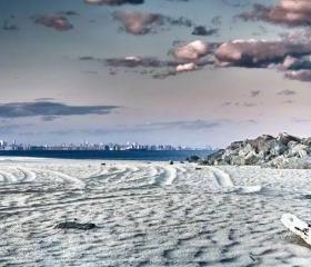 New York City Photography NYC photo beach photo skyline, 8x12