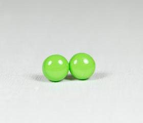 Lime Green Stud Earrings - Post Earrings - Polymer Clay Jewelry - Handmade Jewellery