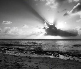 Sunset Photo black & white cloud cross contrast 8x10" print