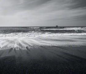 Beach Ocean Photo black & white waves sky contrast 8x12" print