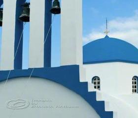 Greek island photo orthodox church travel Greece blue 8x12" print