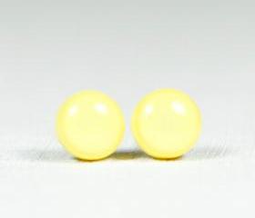 Lemonade Yellow Stud Earrings -Light Yellow Small Post Stud Earrings - Polymer Clay and Resin Jewelry