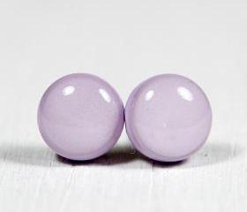 Lilac Purple Stud Earrings - Polymer Clay Earrings - Small Posts Earring Jewellery