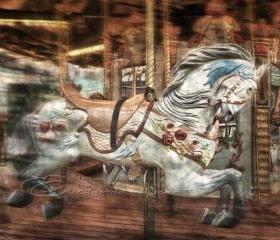 Home Decor for children photo art vintage horse carousel 8x10" print