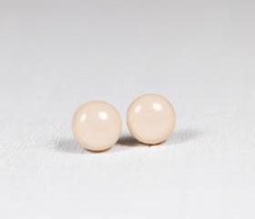 Beige Stud Earrings - Skin Tone Studs - Post Earrings - Handmade Polymer Clay Posts Jewelry