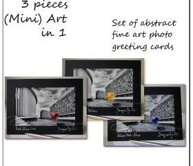 Greeting Card Set Fine art photo black & white abstract 5x7"