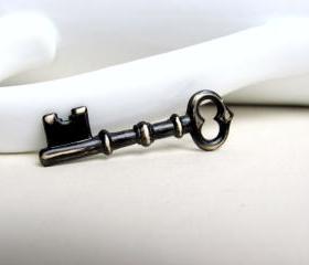 Black Hand Patina Brass Key Charm