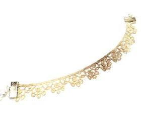 Lace Bracelet Hand Dyed - Brown and Beige Metallic Ombre - Customizable Colors - Lace Fashion