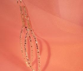 wire wrapped earrings with silver lined seed beads on silver plated wire and fish hook earwires
