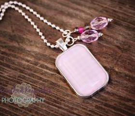 Think Pink Pendant Necklace Pink/Gray