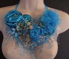 Blue Ice Bib Necklace