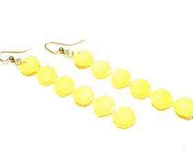 Lace Earrings Hand Dyed - Yellow Glow in the Dark - Customizable Colors