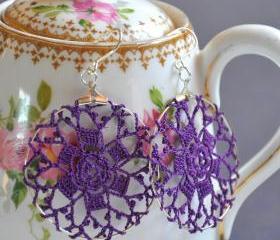 Delicate Lacy Earrings - Byzantium