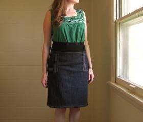 Black Denim Aline Skirt Architect