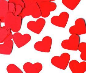Heart Scrapbook embellishment. Die cut. Valentine's Red - 500 pieces. Weddings / Party decor / card making