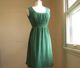 Womens Cotton Gathered Front Tank Dress