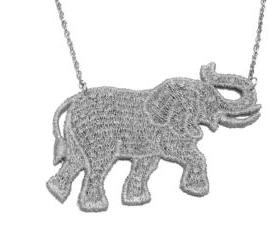 Grey Elephant Lace Necklace Hand Dyed - Customizable Colors