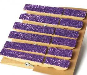 6 clothes pins . purple . charoite. plum . amethyst . housewares . home decor . favors . wedding . organization . wooden peg . glitter
