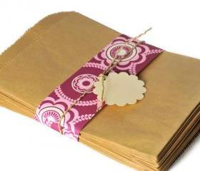 50 flat kraft paper bags . 5 by 7.5 inches . gift bag FDA compliant . serrated . packaging favor bag . flat merchandise bag . weddings