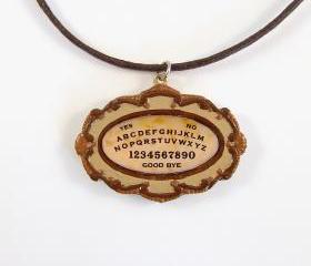 Small Polymer Clay Ouija Board Pendant and Necklace