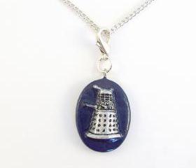 Dalek Charm with Silver Chain Necklace