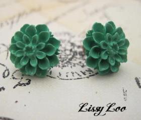 Teal Mum Earrings 