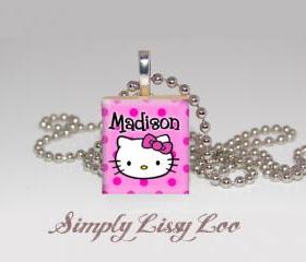 Hello Kitty Personalized Scrabble Tile Necklace