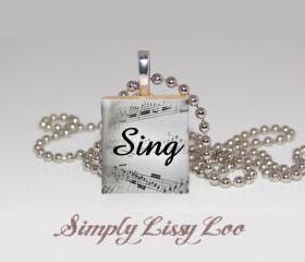 Sing Scrabble Tile Necklace 