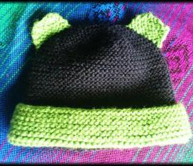 Organic Merino baby bear hat