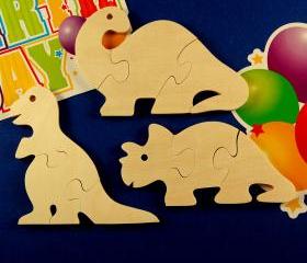 Dinosaur Party Favors - Package of 12 Wooden Puzzles