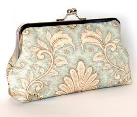 Silk Lined Floral Frame Kisslock Clutch