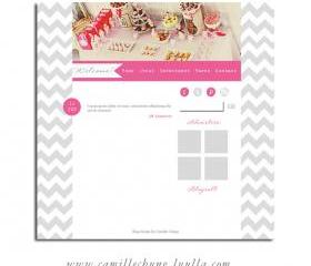 Gorgeous Wordpress Chevron Blog in Grey and Pink by Camille Chung