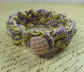 Handmade bracelet - purple & yellow