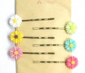 Sunflower hair pins set