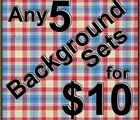 Digital Papers - Any 5 Background Sets for 10 Dollars Bundle - Save on Tin Teddy Graphics