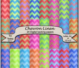 Chevron Digital Papers - Linen Effect Backgrounds for Crafting Projects, Scrapbooking and More