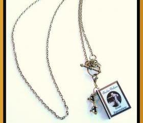 Miniature Book Charm Necklace - Dickens or Customized with your Favorite Vintage Classic Novel