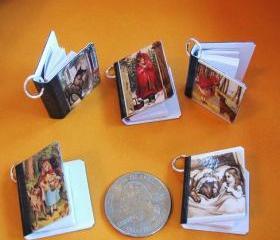 All 5 Miniature Book Charms with Little Red Riding Hood Theme