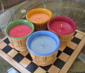 1ea HighlyScented Candle 12oz Ceramic IceCream Cone Jar Your choice Watermelon Cranberry Blueberry Limited Quantities