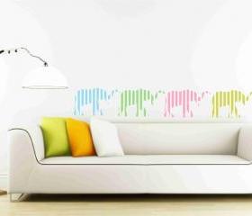 Elephant Set with Colourful Stripes Vinyl Decals