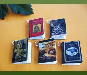 Steampunk Spooky Classics Miniature Book Charms Set of all 5