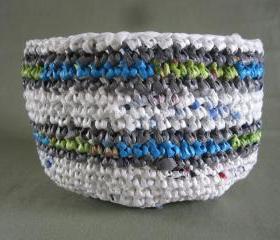 Upcycled Plarn Bowl - Made from recycled grocery bags