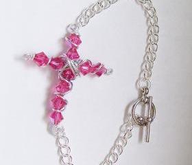Beaded Christian Cross Bracelet
