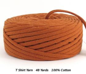 T Shirt Yarn Recycled Upcycled Burnt Orange 48 Yards Super Bulky